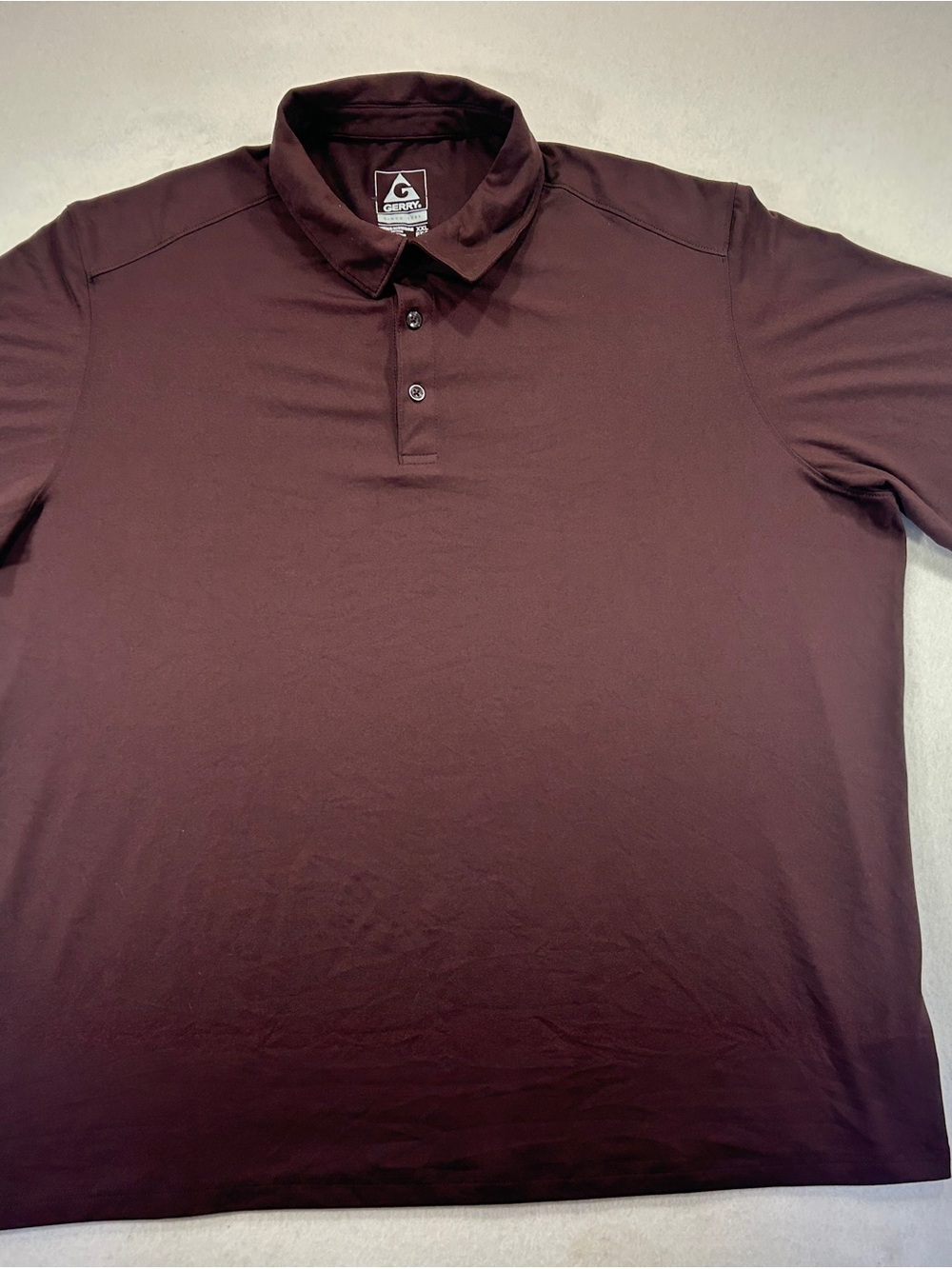 Gerry Weber Men’s Burgundy Polo - Classic Three-Button Collared Shirt